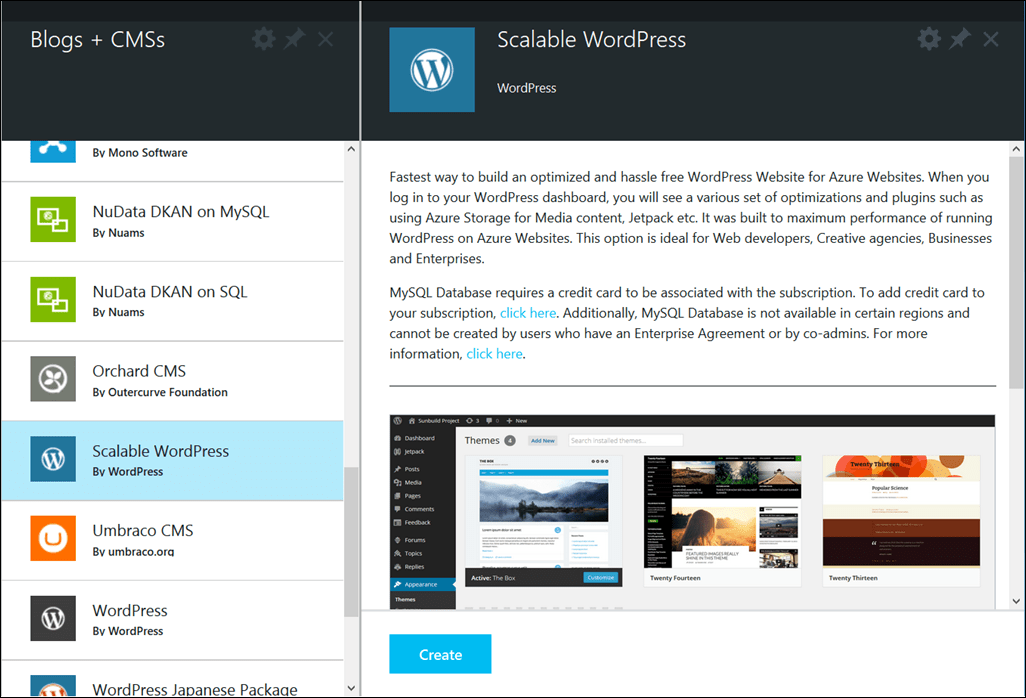 Creating New Scalable WordPress Application - Microsoft Azure WordPress